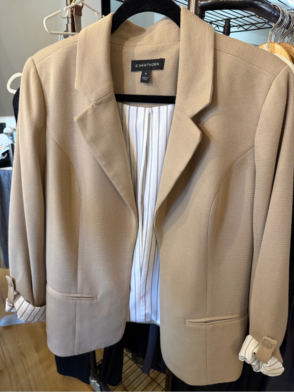 41 Hawthorn Women's Beige Open-Front Blazer